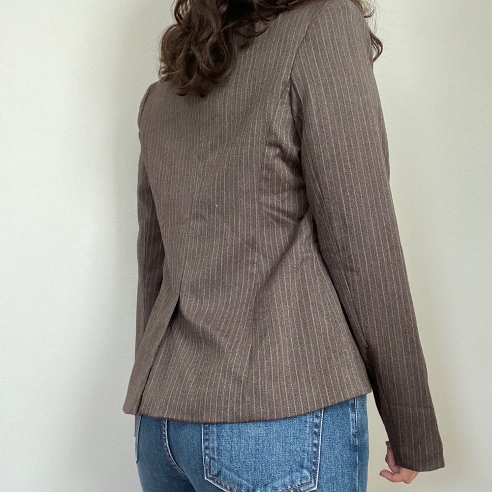 Brown Pinstripe Mossimo Blazer - Picture 3 of 4